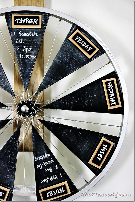 Bicycle Wheel Chalkboard Calendar