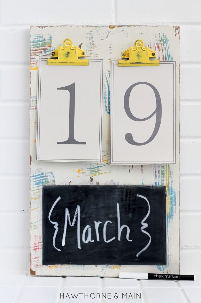 Colorful Chalkboard Calendar