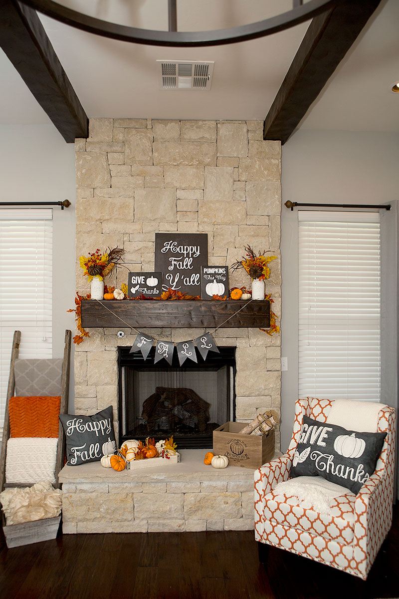 mason jar decorations on mantle