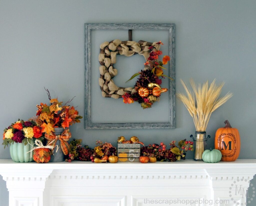 fall fireplace decor