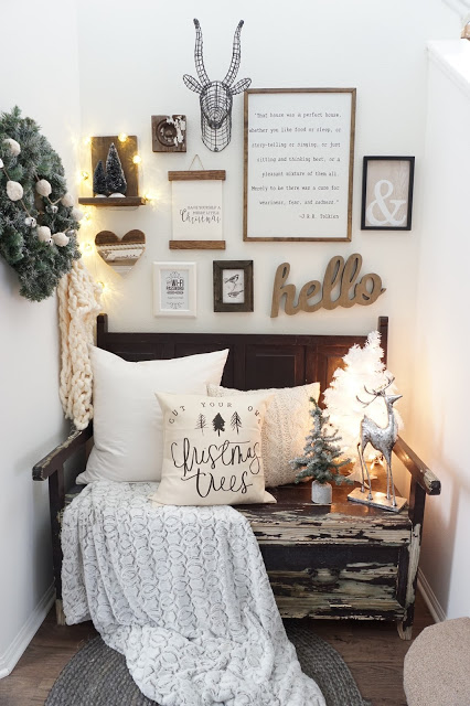 Decorate with white on white with a twist of rustic farmhouse for Christmas. | Christmas Color Palette