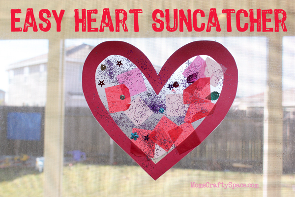 This easy suncatcher is a great Valentine's Day craft for preschoolers