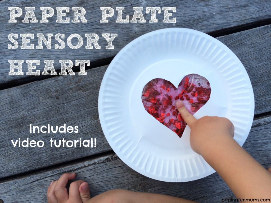 This paper plate sensory heart makes a great Valentine's Day craft for preschoolers