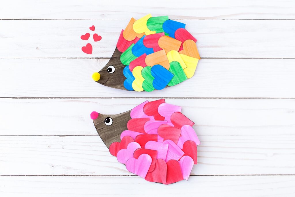 This hedgehog craft makes a perfect preschool Valentine's craft