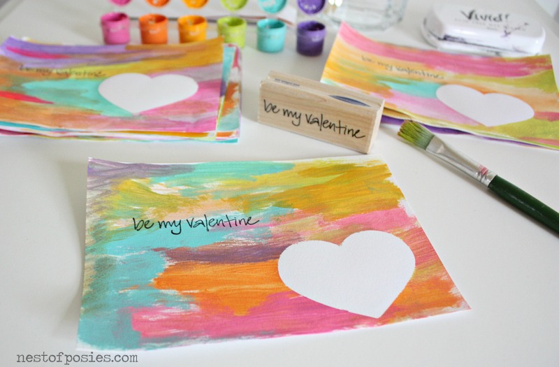 these watercolor valentines make great preschool Valentine's Day crafts