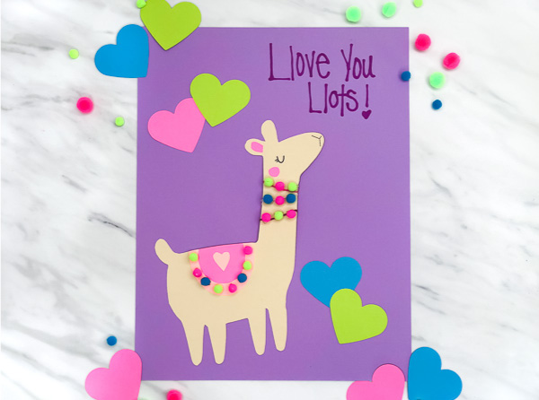 This llama craft makes a great preschool Valentine's craft