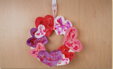 This heart wreath makes a great preschool Valentine's Day craft