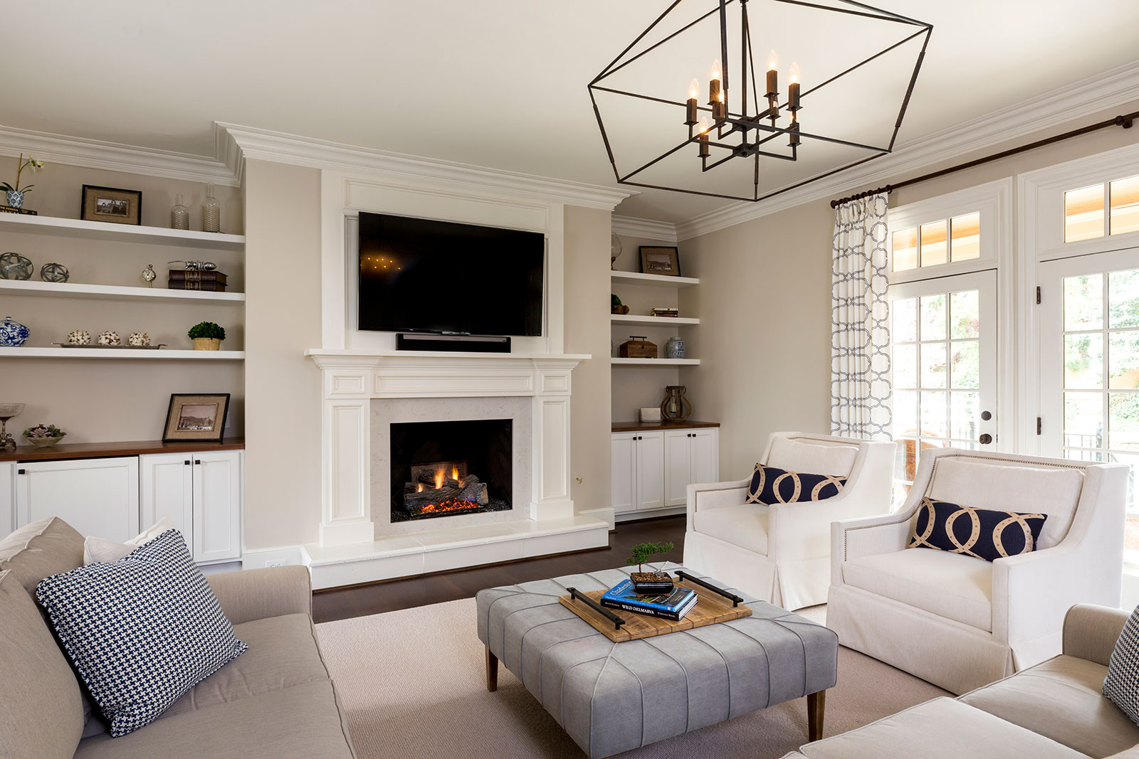 Edgecomb Gray Living Room With Box Trim