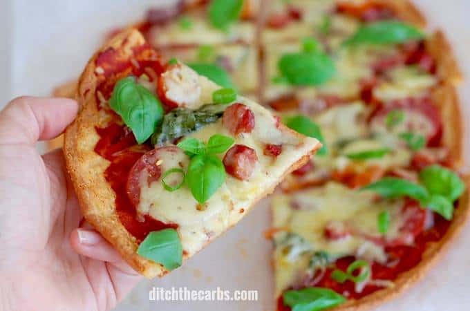 Simple low-carb ground beef recipes showing fat head pizza