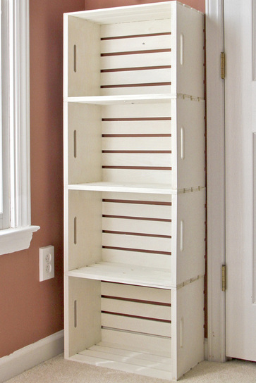 Easy Office Organization Ideas - crate bookshelf storage