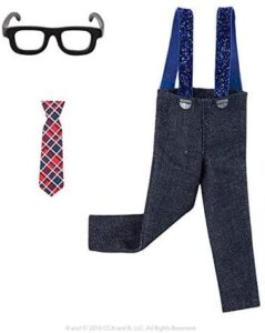 Elf on the Shelf Clothes: Jazz outfit with glasses, tie, slacks and suspenders.